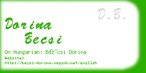 dorina becsi business card